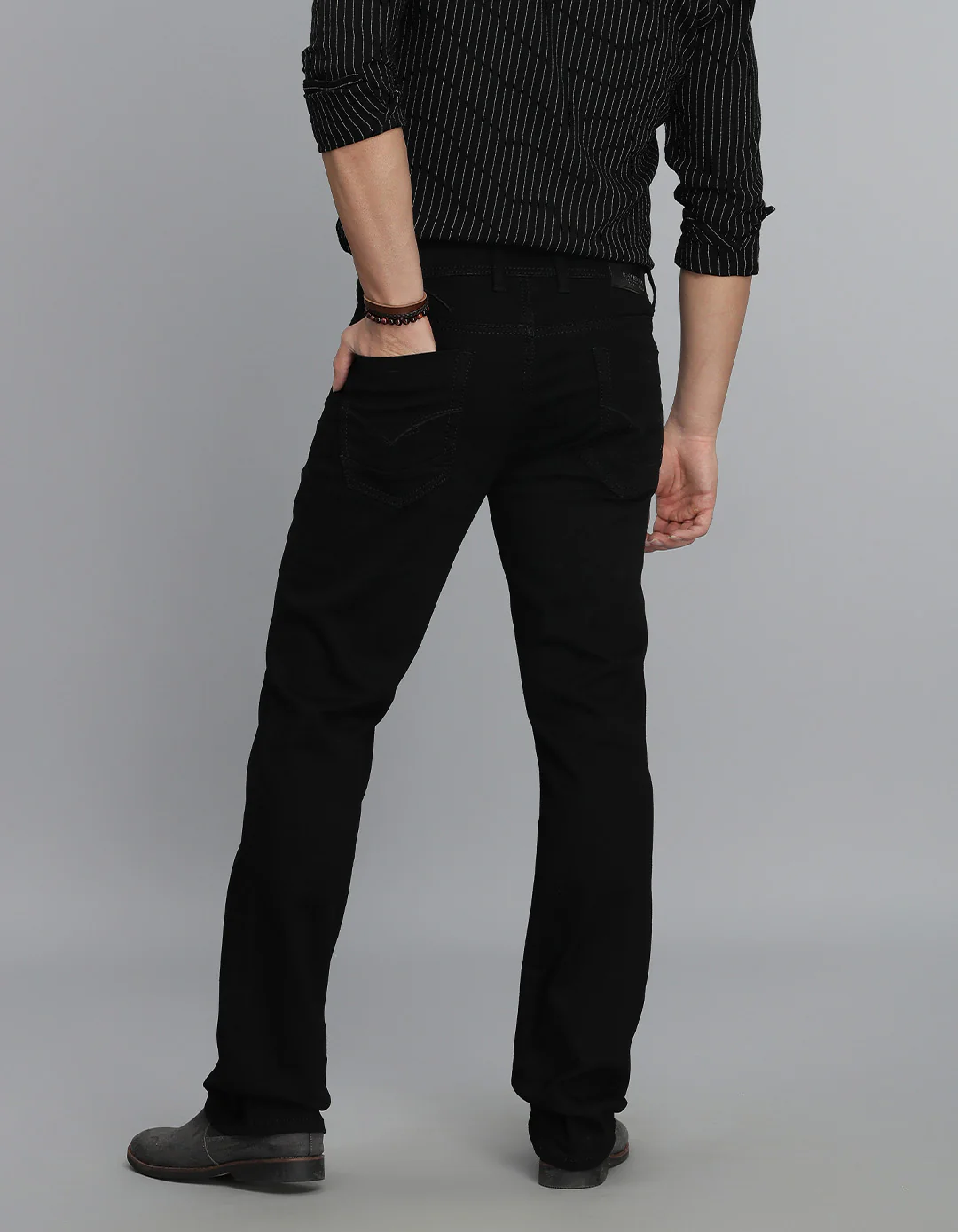 Black Mid Rise Loose Boot Leg Jeans - Image 5