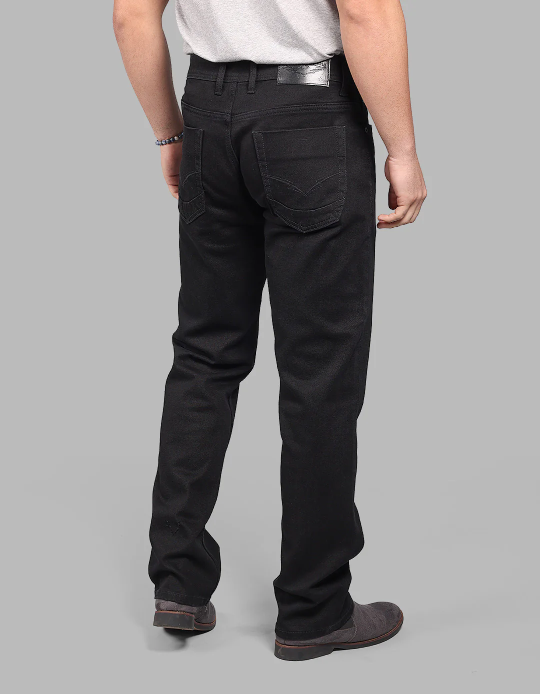 Black Midrise, Comfort And Straight Fit Stretch Jeans - Image 5