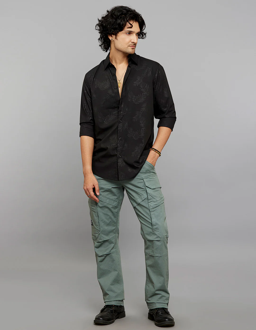 Black Full Sleeves Printed Shirt - Image 2