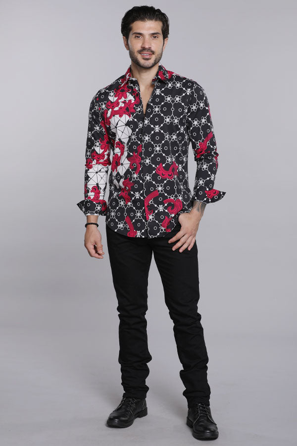 Black Full Sleeves Printed Shirt - Image 2