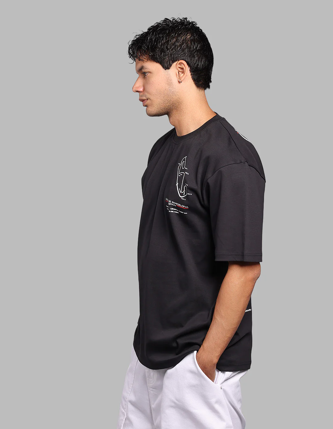Black Half Sleeve Oversize Tee - Image 5