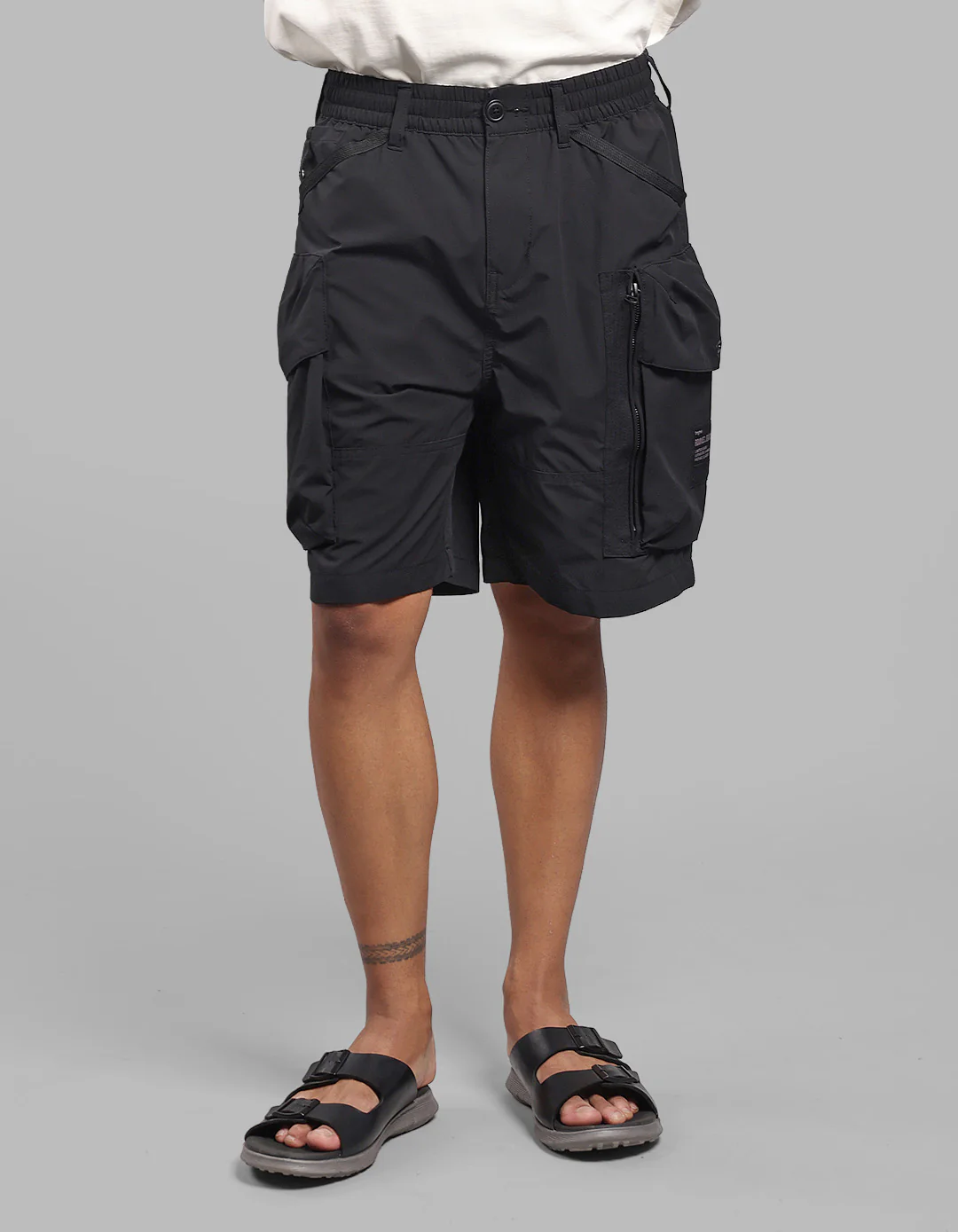 Black Loose Fit Utility Short - Image 6