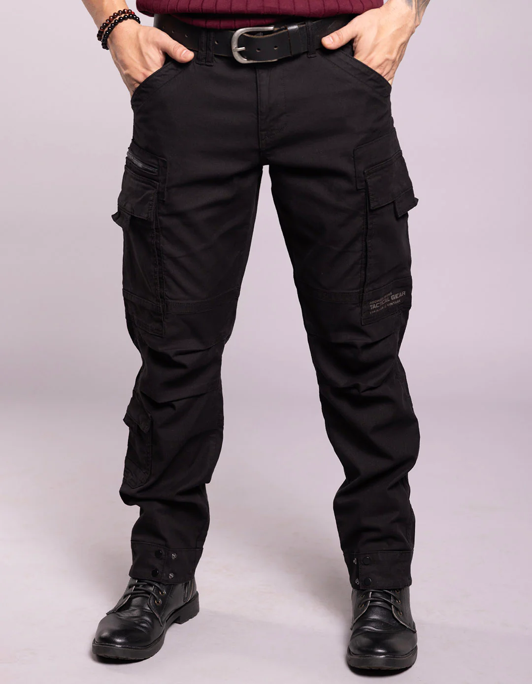 Black Slim Fit Cargo Pant