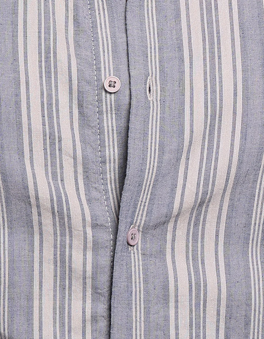 Blue Full Sleeve Linen Blend Stripe Shirt - Image 7