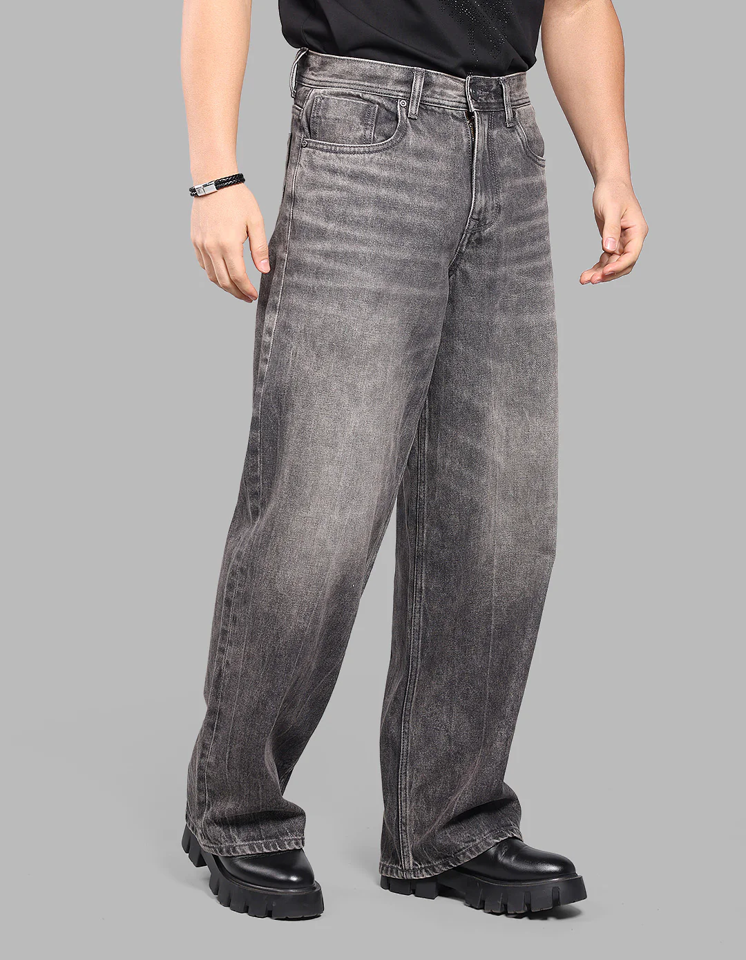 Charcoal Extra Loose Fit Jeans - Image 7