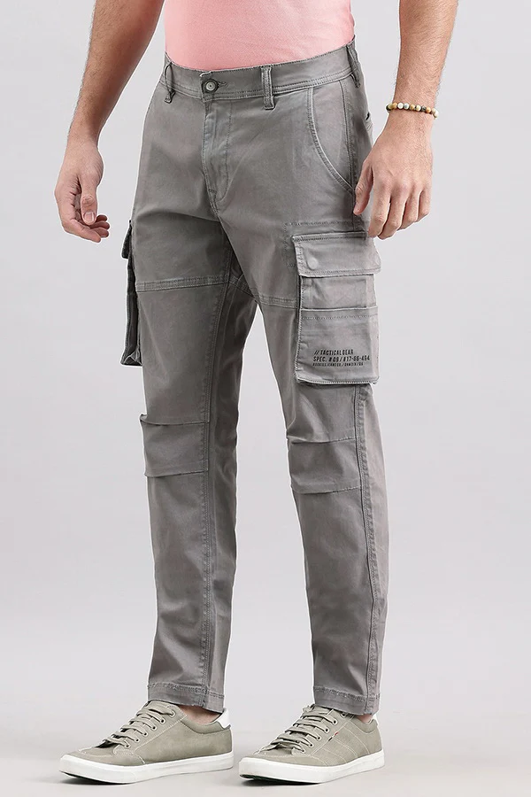 Clay Grey Regular Fit Cargo Pant - Image 4