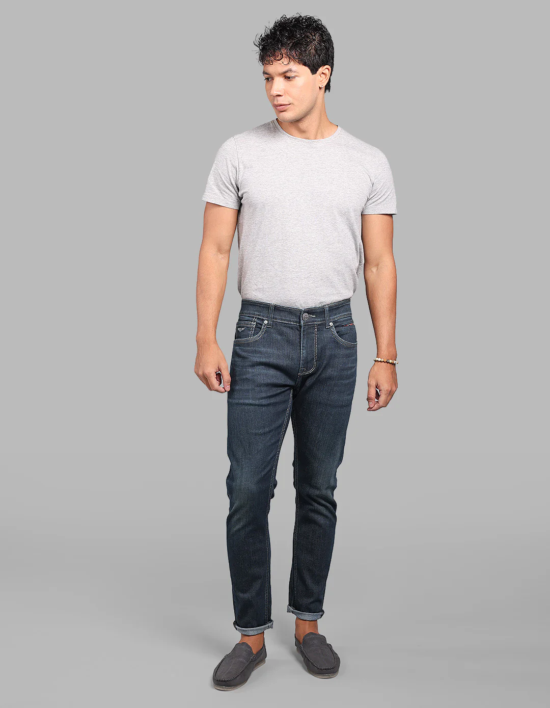 Dark Blue Low-Rise Ankle Length Stretch Jeans - Image 2