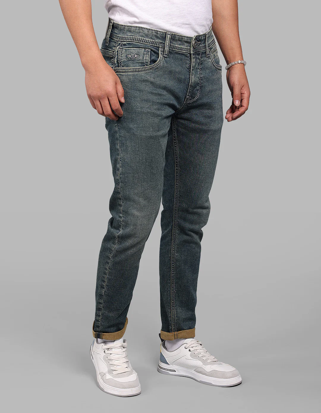 Dark Green Low-Rise Ankle Length Stretch Jeans - Image 4