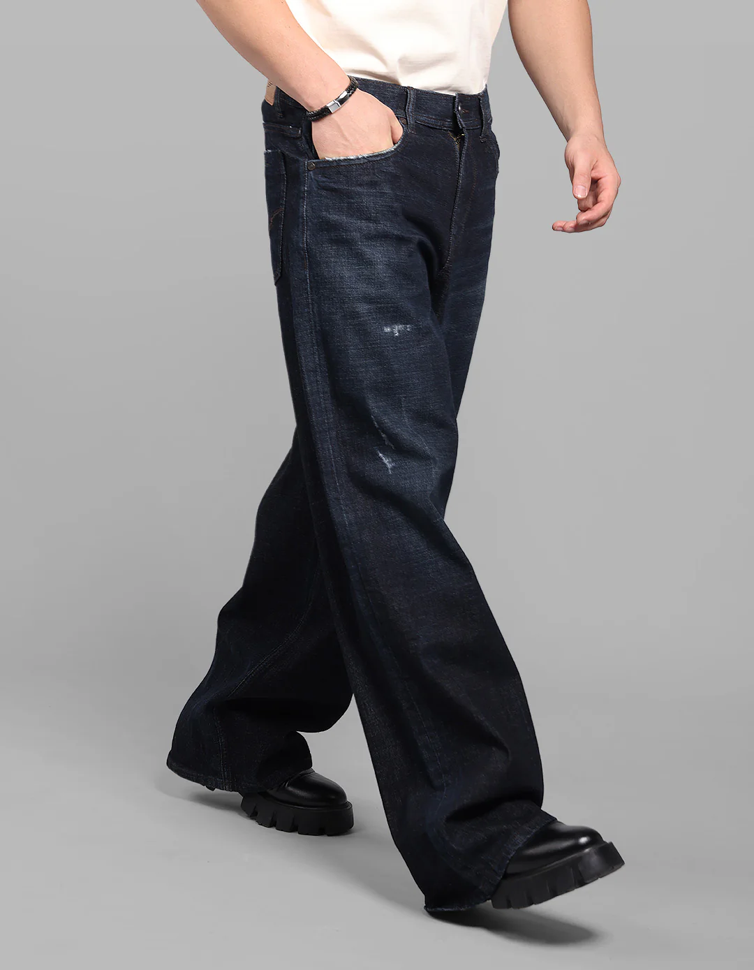 Dark Blue Extra Loose Fit Jeans - Image 6