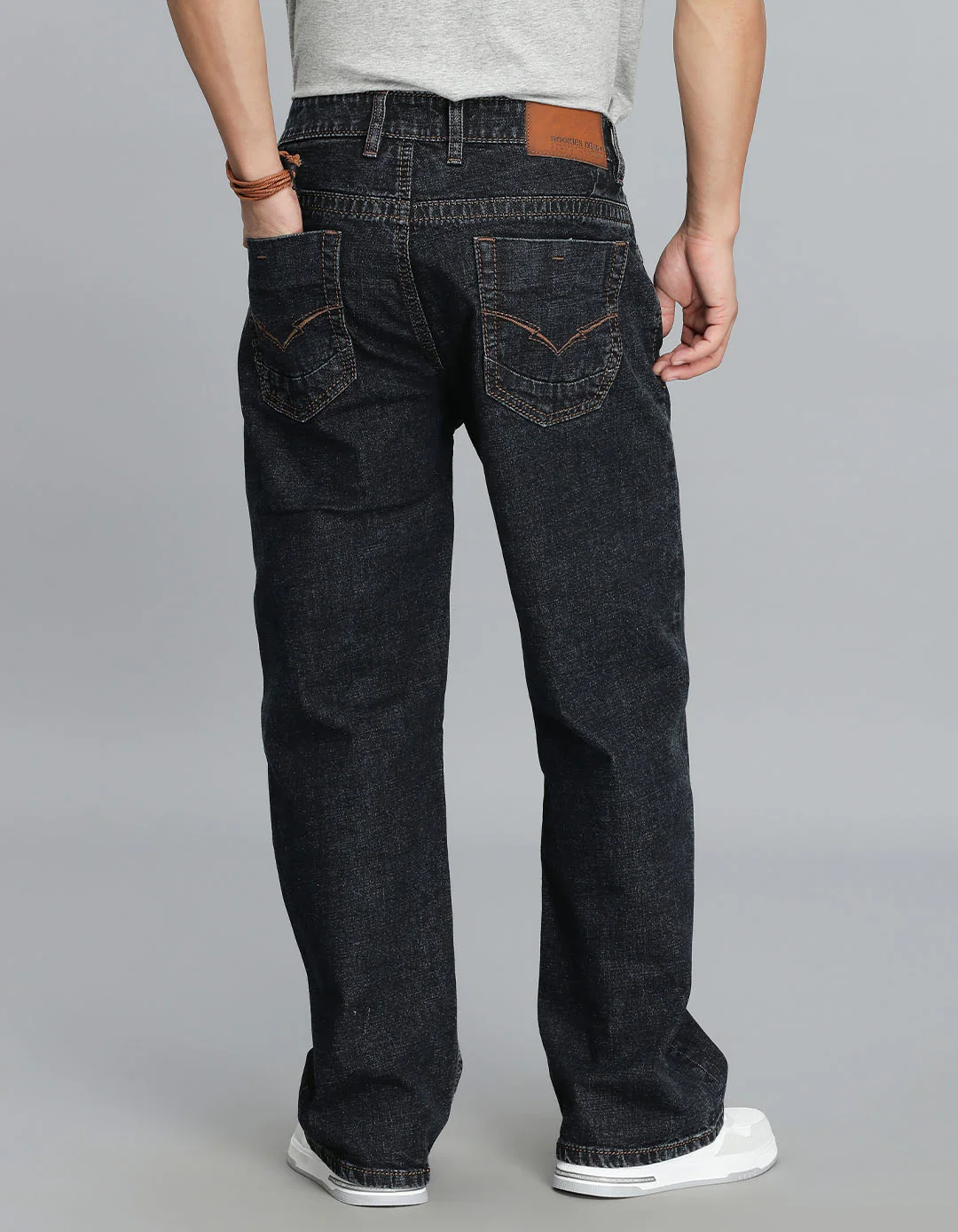 Dark Blue Midrise Loose Fit Cropped Jeans - Image 5