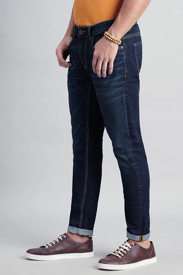 Dark Blue Low-Rise Ankle Length Jeans - Image 5