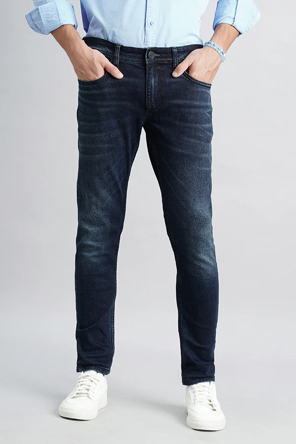 Dark Blue Low-Rise Ankle Length Jeans