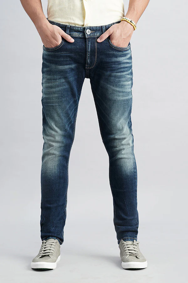 Dark Blue Low-Rise Ankle Length Jeans