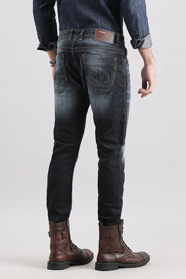 Dark Blue Low-Rise Ankle Length Jeans - Image 4