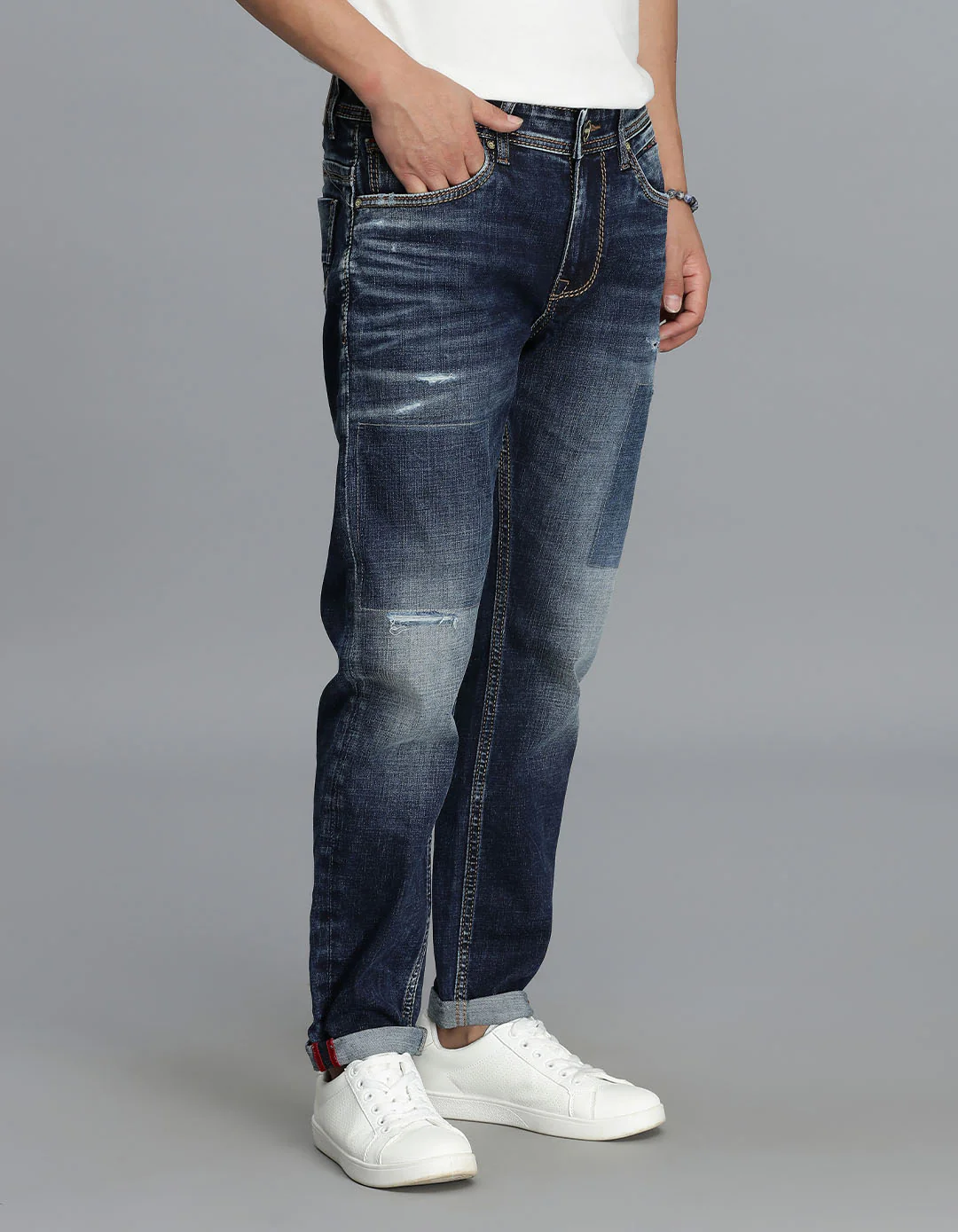 Dark Blue Low-Rise Ankle Length jeans - Image 4