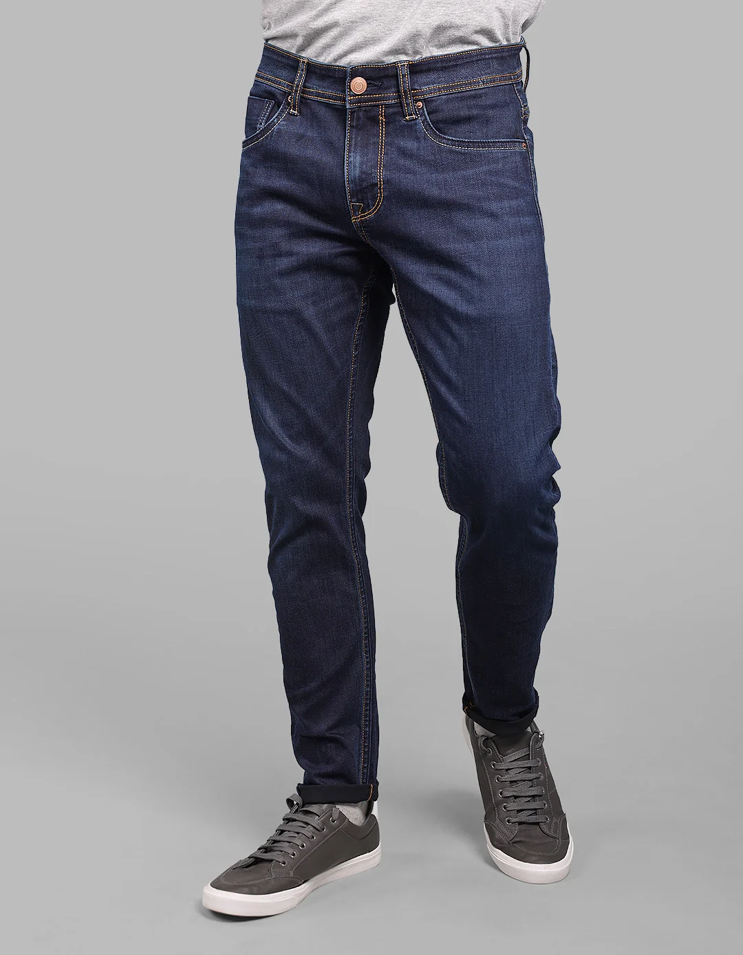 Dark Blue Low-Rise Ankle Length Stretch Jeans