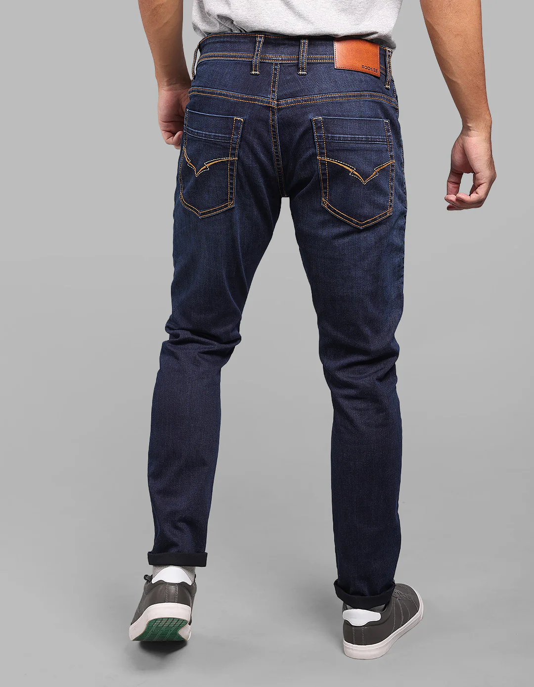 Dark Blue Low-Rise Ankle Length Stretch Jeans - Image 6