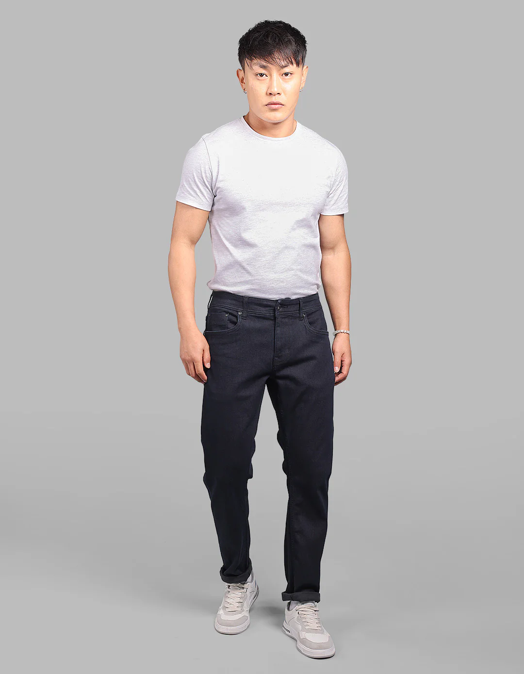 Dark Blue Low-Rise Ankle Length Stretch Jeans - Image 2