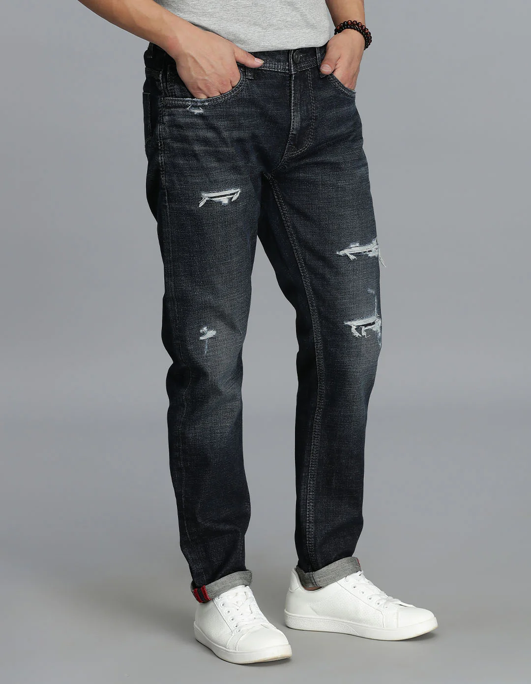 Dark Blue Low-Rise Ankle Length Jeans - Image 4