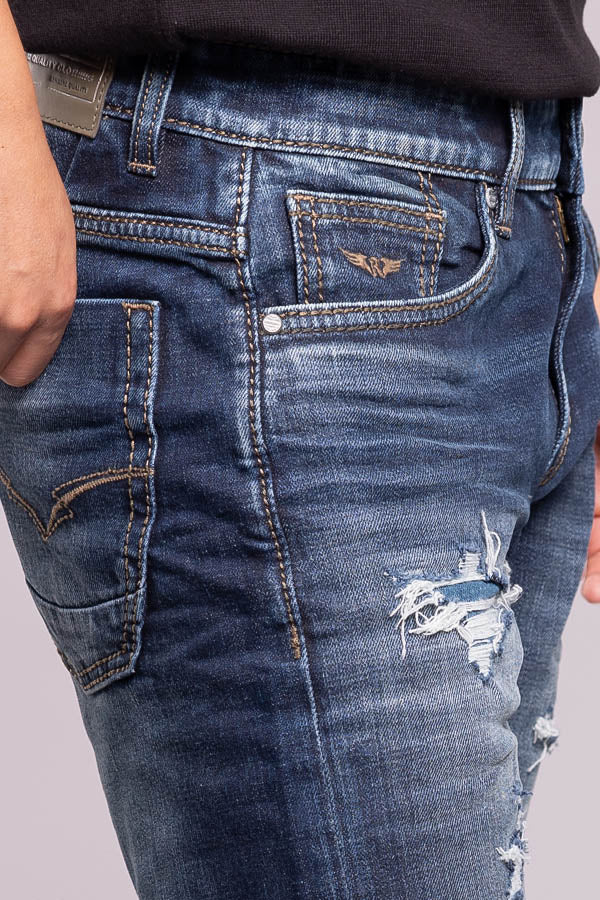 Dark Blue Low-Rise Ankle Length Jeans - Image 6