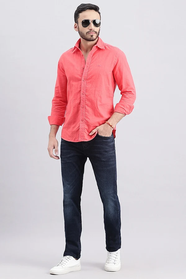 Dark Blue Mid-Rise Slim Fit Jeans - Image 2