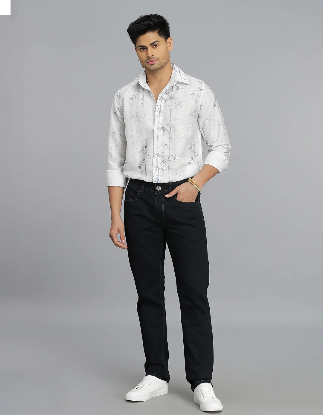 Dark Blue Mid-Rise Slim Straight Fit Jeans - Image 2