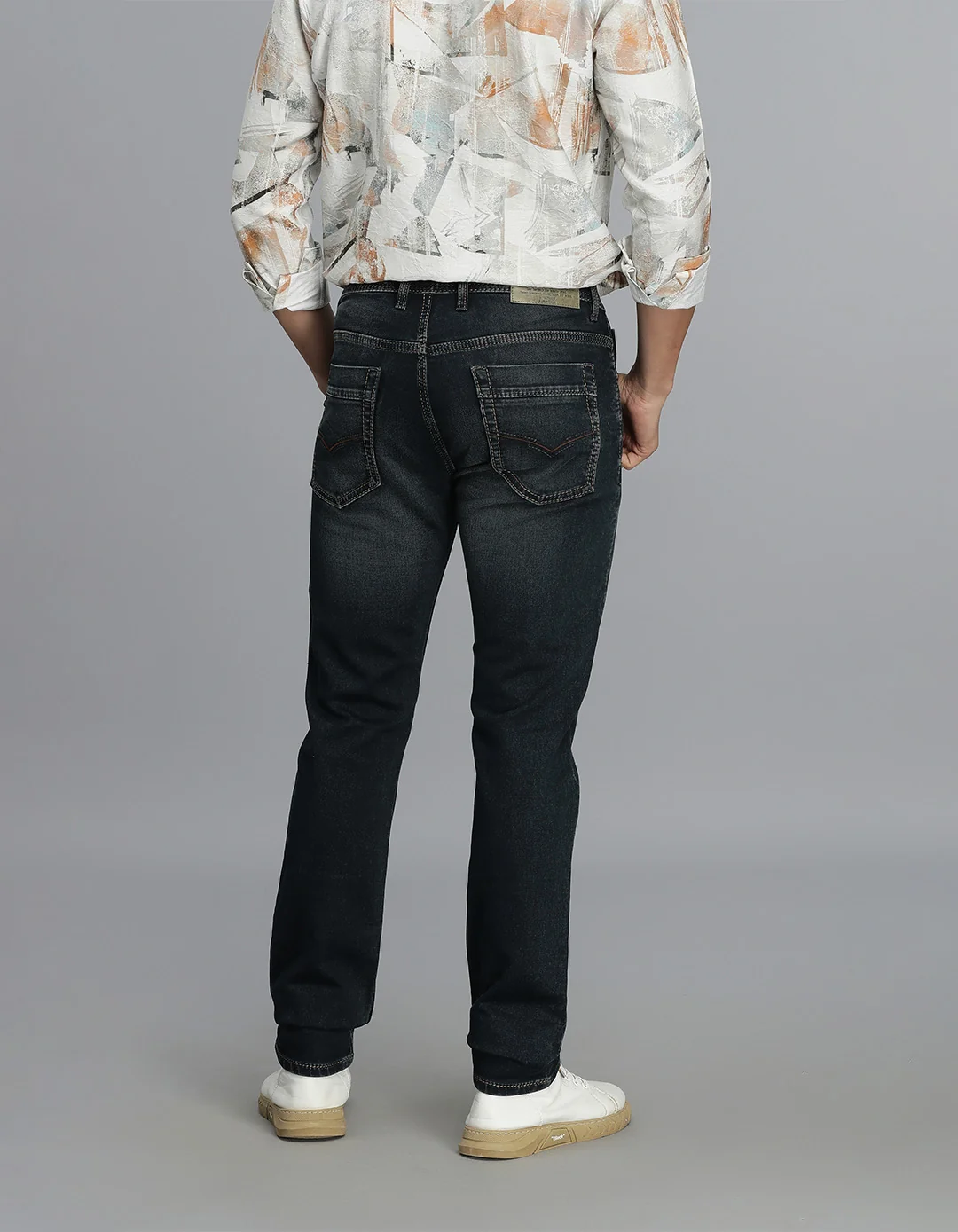 Dark Blue Mid-Rise Slim Straight Fit Jeans - Image 5
