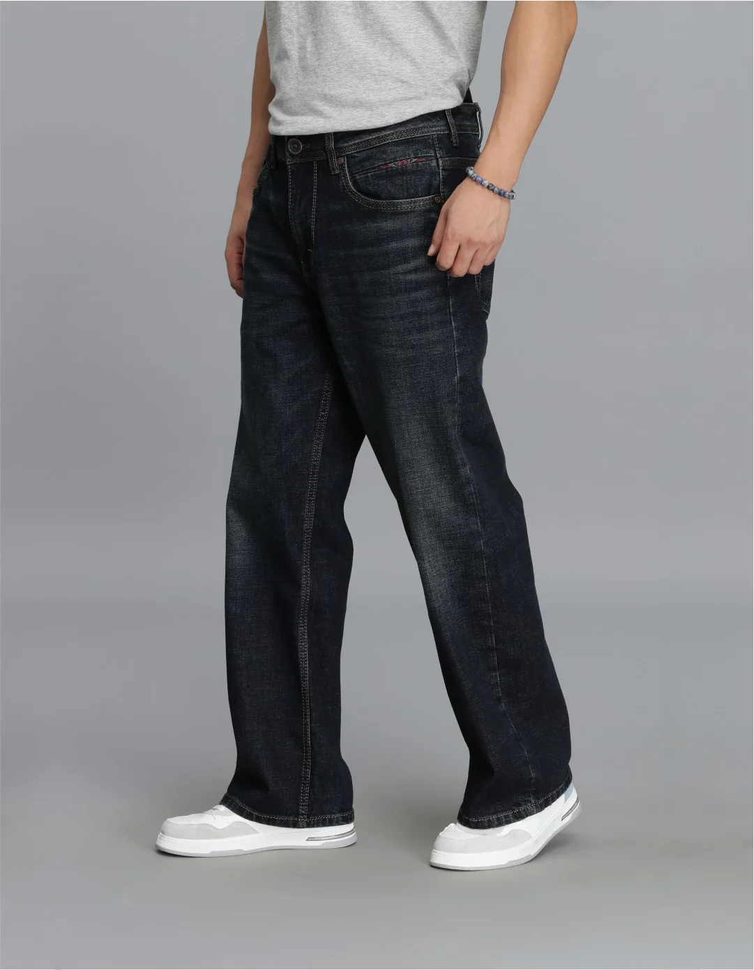 Dark Blue Midrise Loose Fit Cropped jeans - Image 3