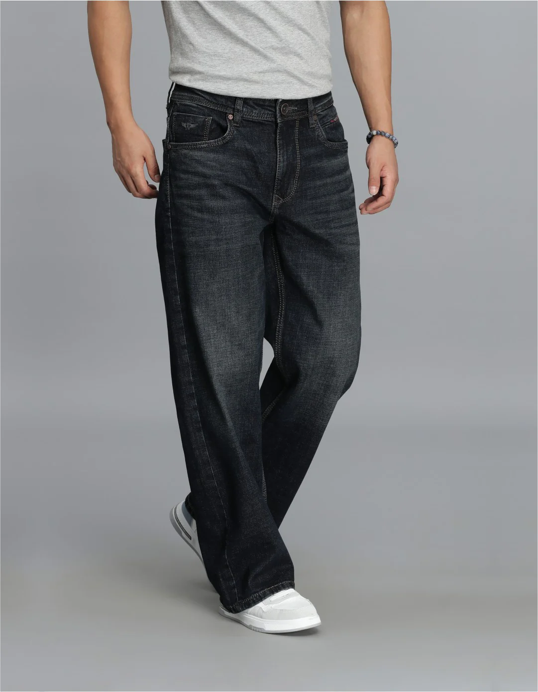 Dark Blue Midrise Loose Fit Cropped jeans - Image 4