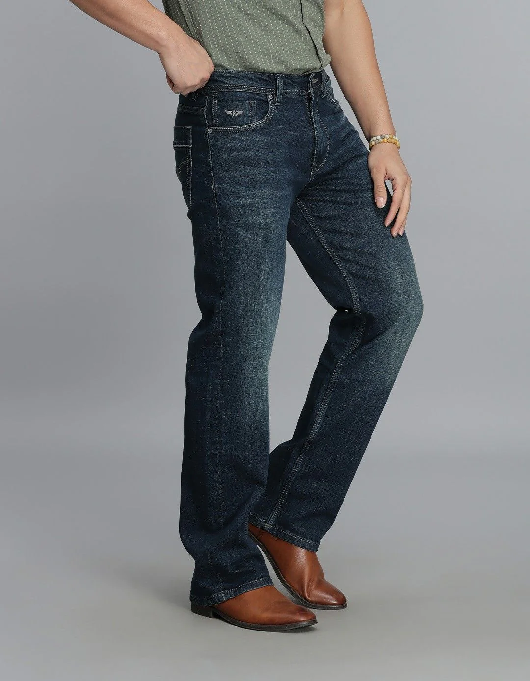 Dark Blue Midrise Loose Fit jeans - Image 4