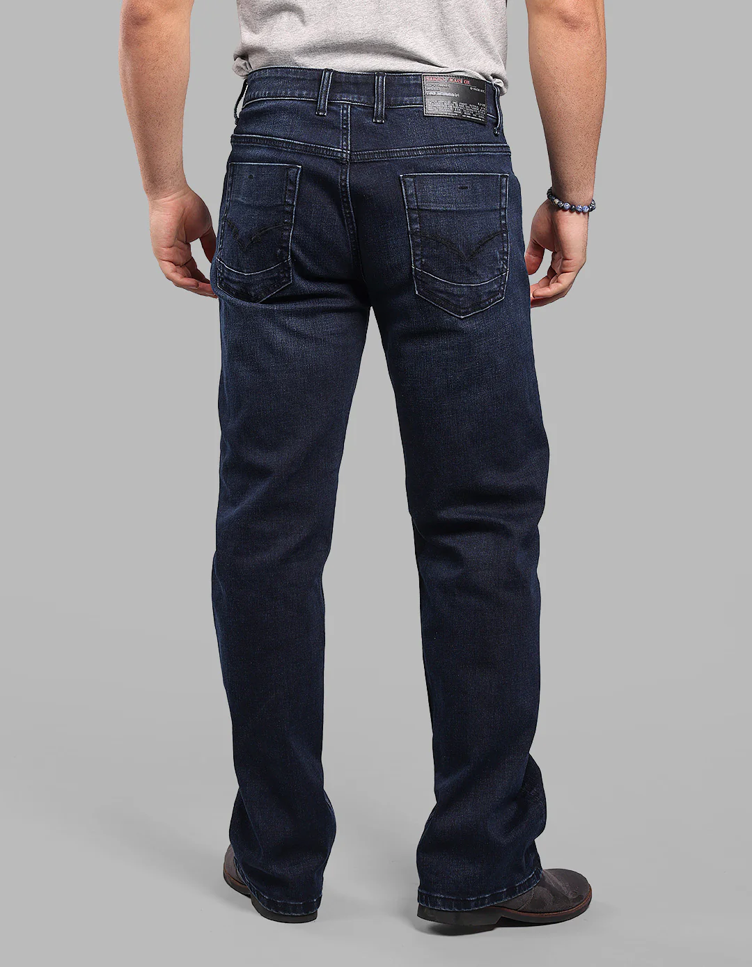 Dark Blue Midrise Loose Fit Stretch Jeans - Image 6