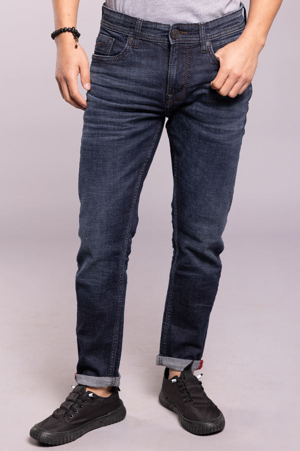 Dark Blue Low-Rise Ankle Length Jeans