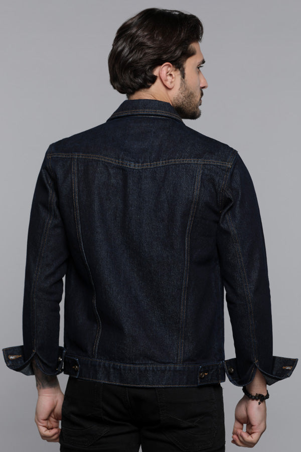 Dark Blue Full Sleeves Denim Jacket - Image 5
