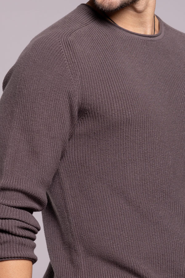 Dark Grey Round Neck Pullover Sweater - Image 6
