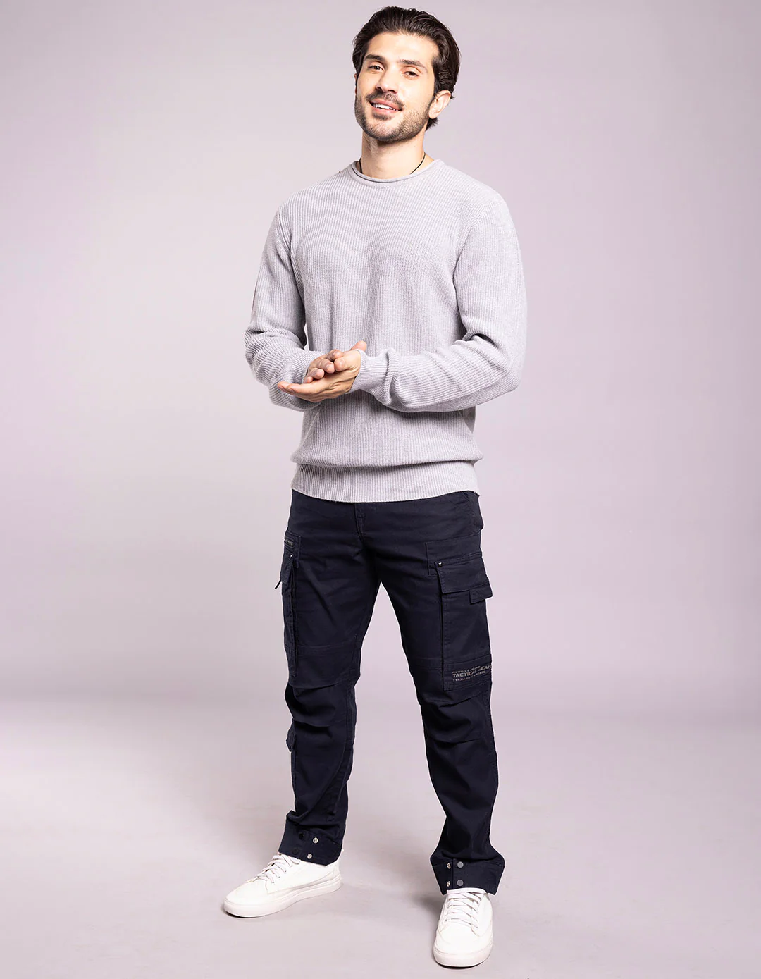 Dark Navy Slim Fit Cargo Pant - Image 2