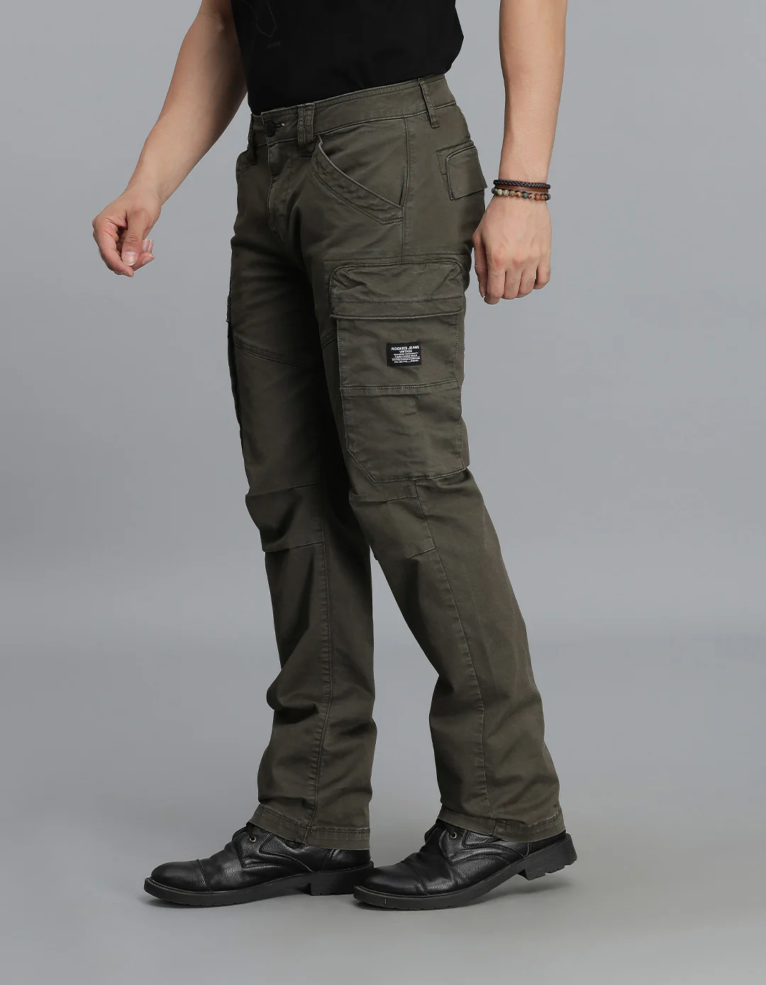 Dark Olive Regular Fit Cargo Pant - Image 3