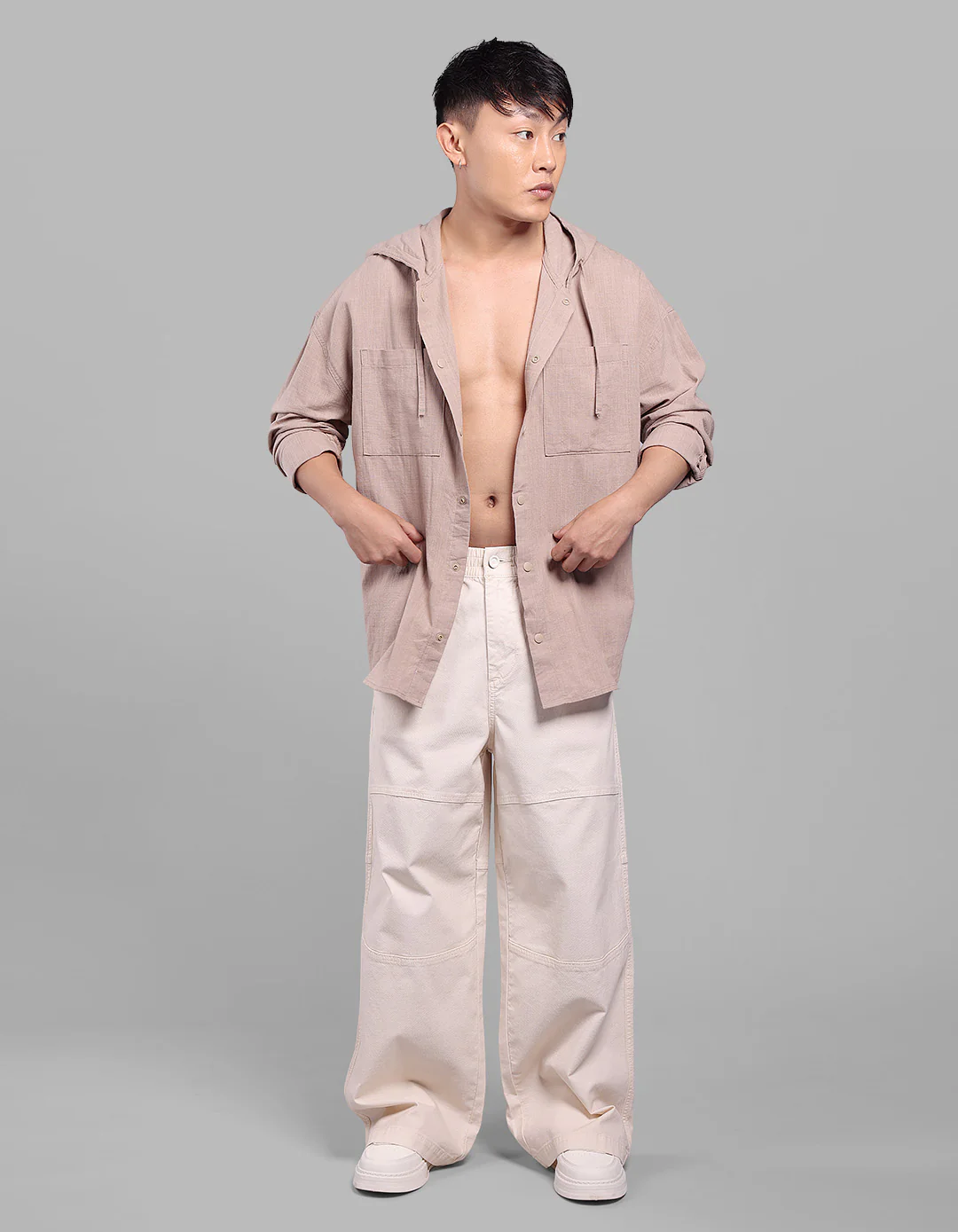 Ecru Extra Loose Fit Denim Pant - Image 2