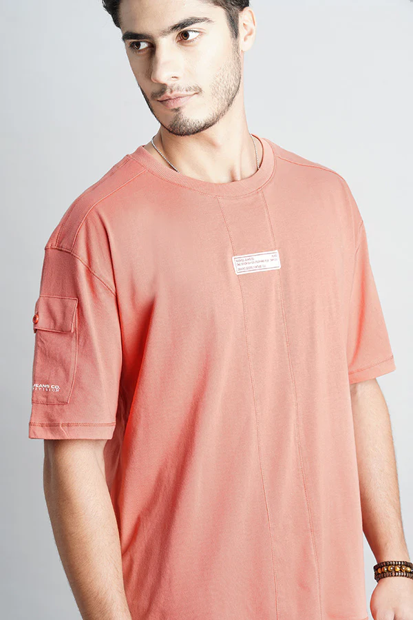 Faded Rose Half Sleeve Oversized Tee - Image 6