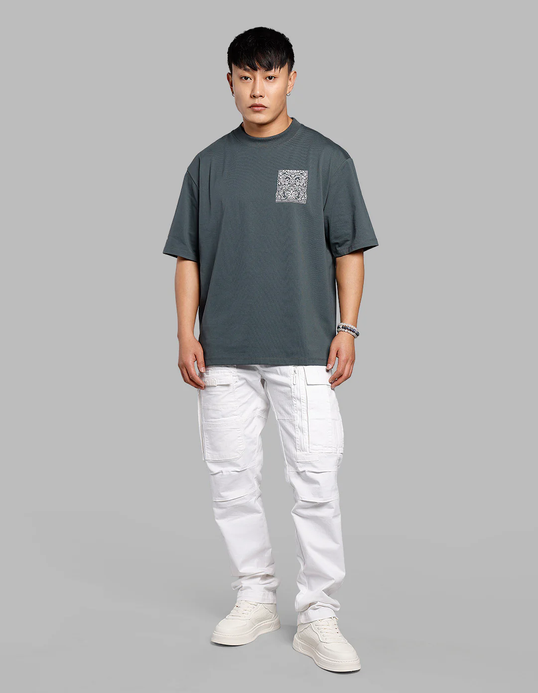 Green Half Sleeves Oversize Tee - Image 3