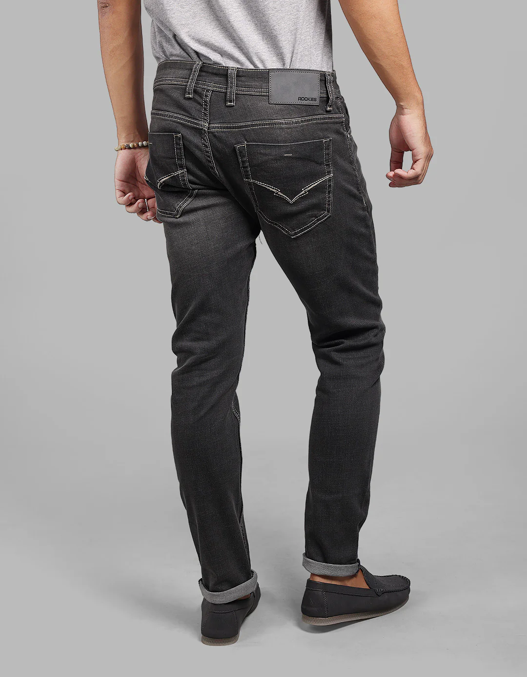 Grey Low-Rise Ankle Length Stretch Jeans - Image 5