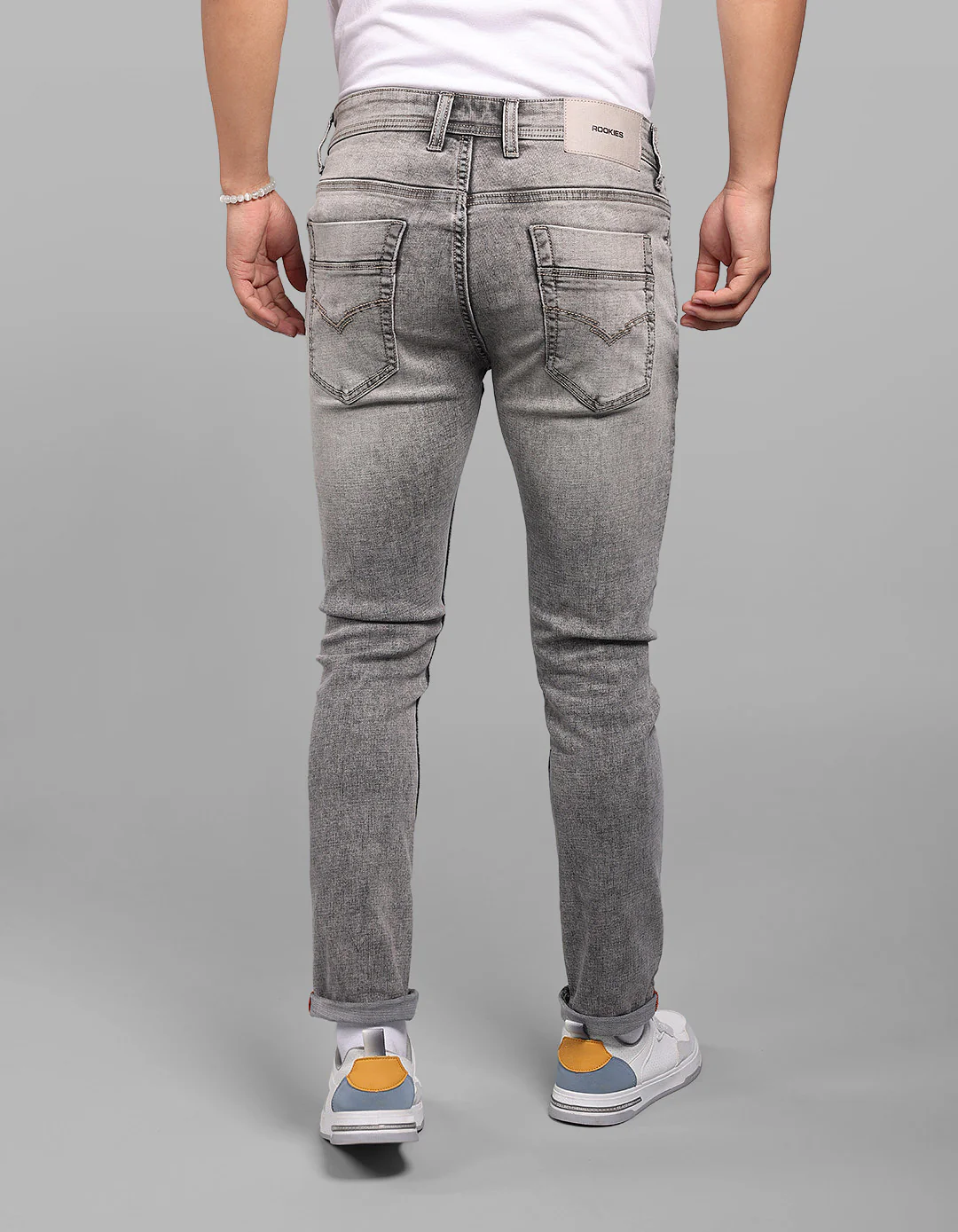 Grey Low-Rise Ankle Length Stretch Jeans - Image 6