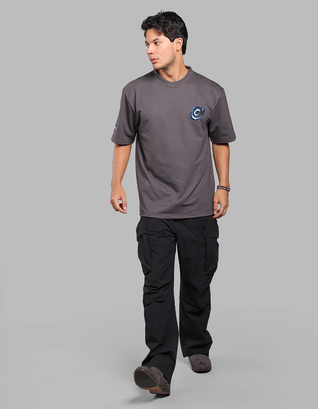Grey Half Sleeve Oversize Tee - Image 3