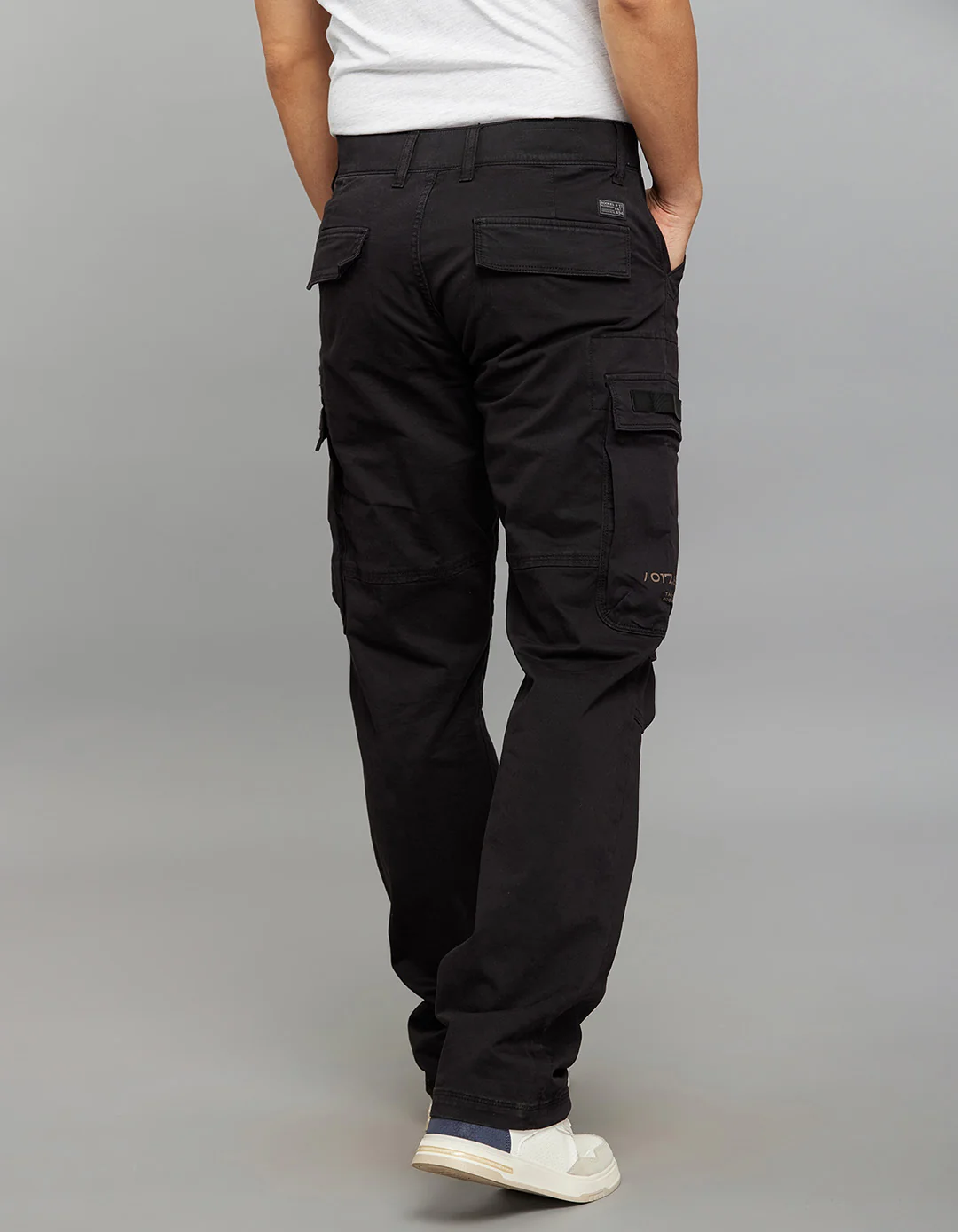 Jet Black Comfort Straight Fit Stretch Cargo Pants - Image 6