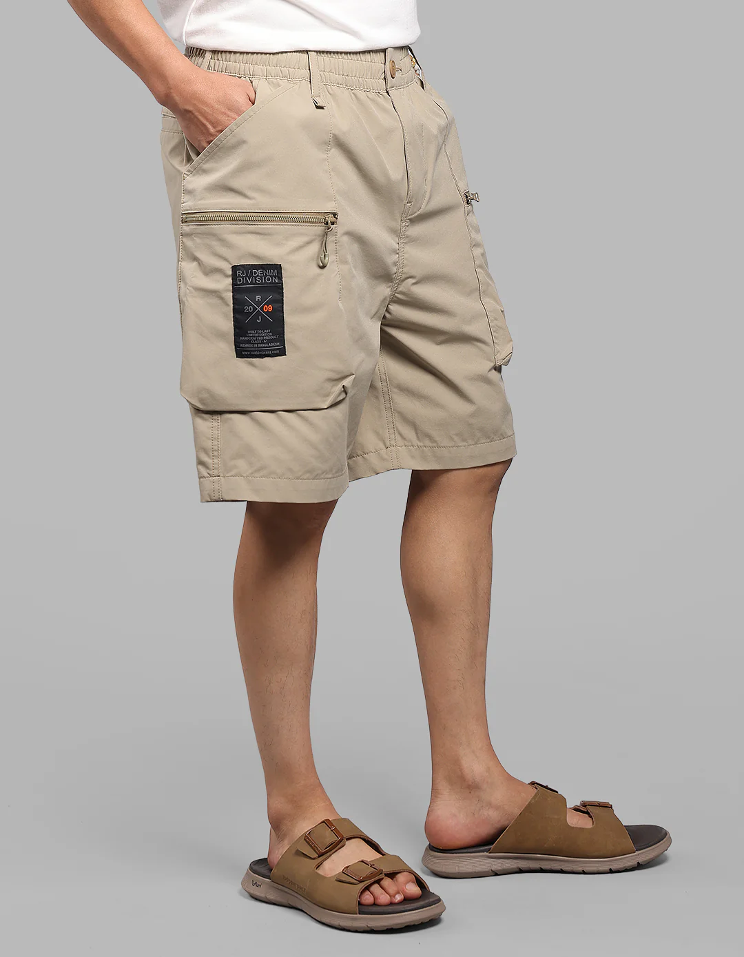 Khaki Loose Fit Utility Short - Image 3