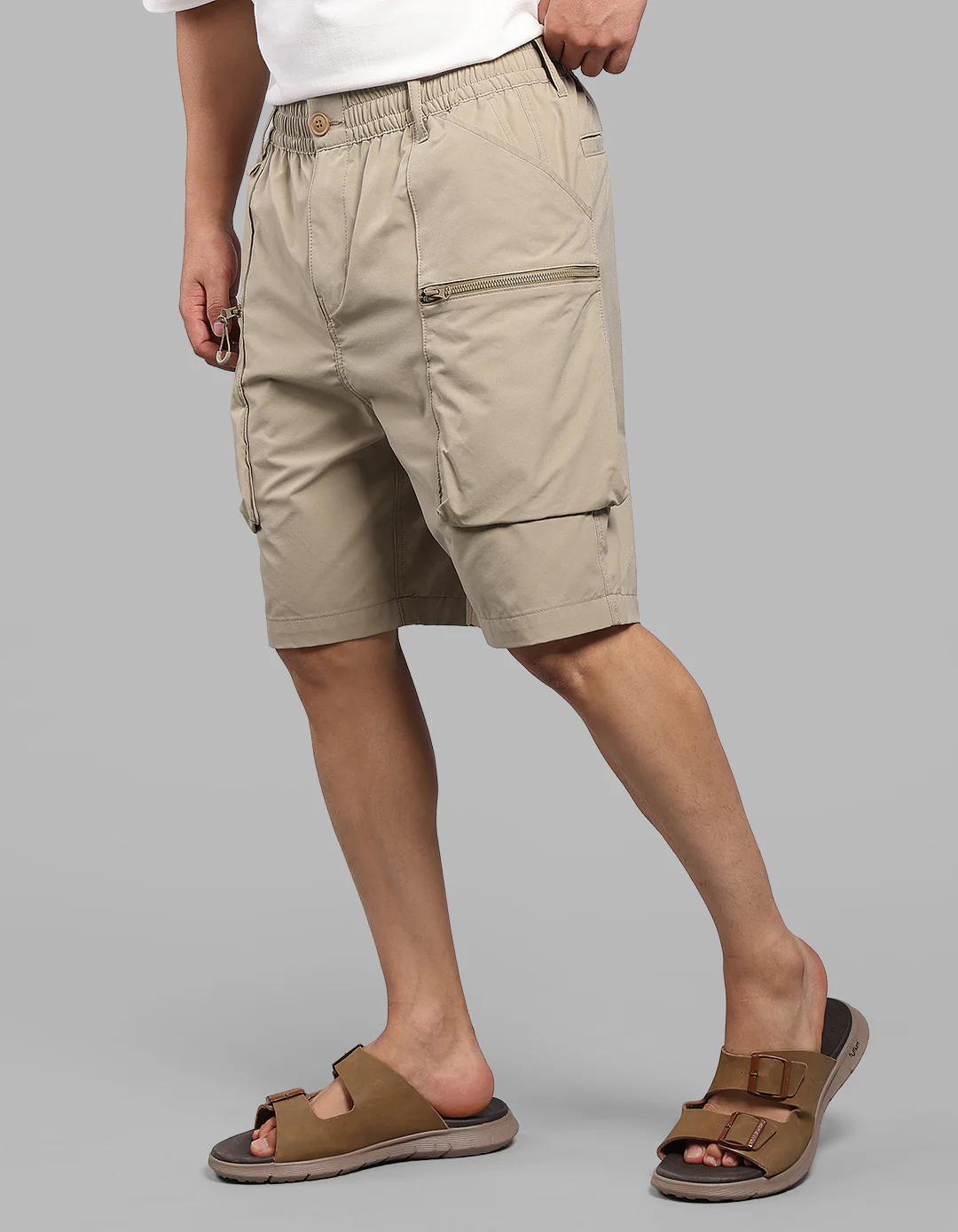 Khaki Loose Fit Utility Short - Image 4