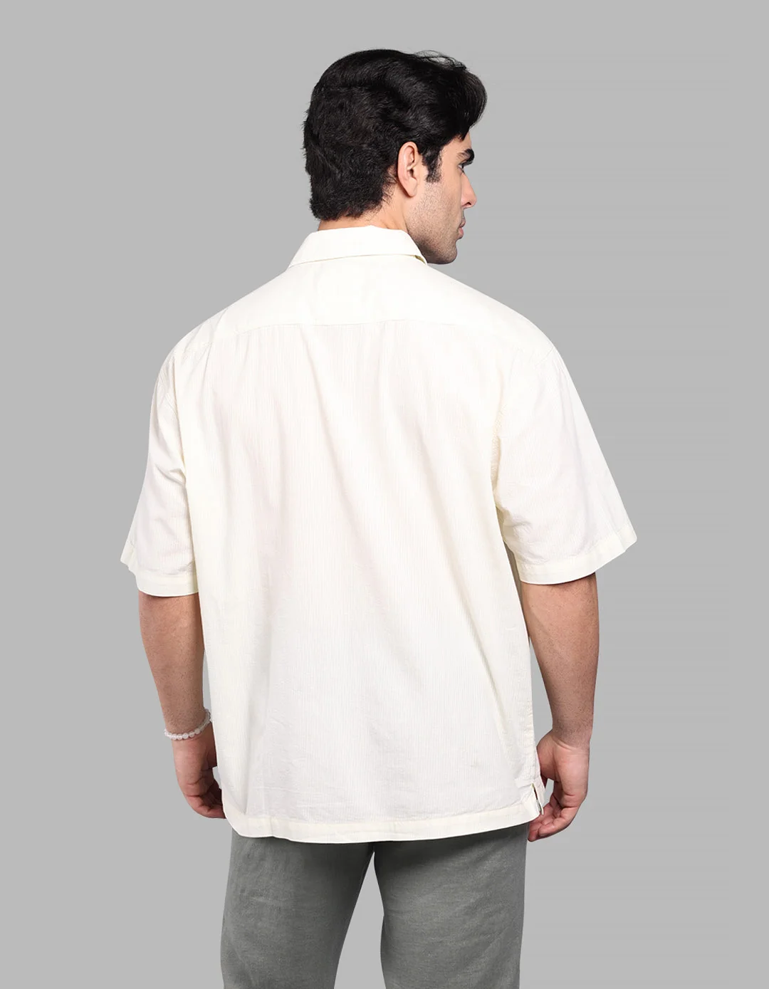 Lemon 100% Cotton Half Sleeve Oversized Solid Shirt - Image 6