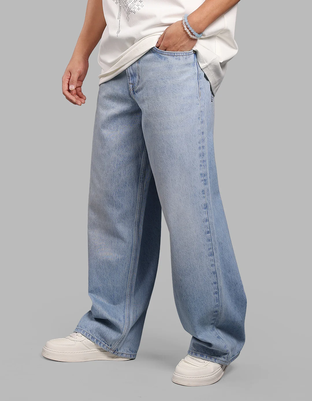 Light Blue Extra Loose Fit Jeans - Image 5