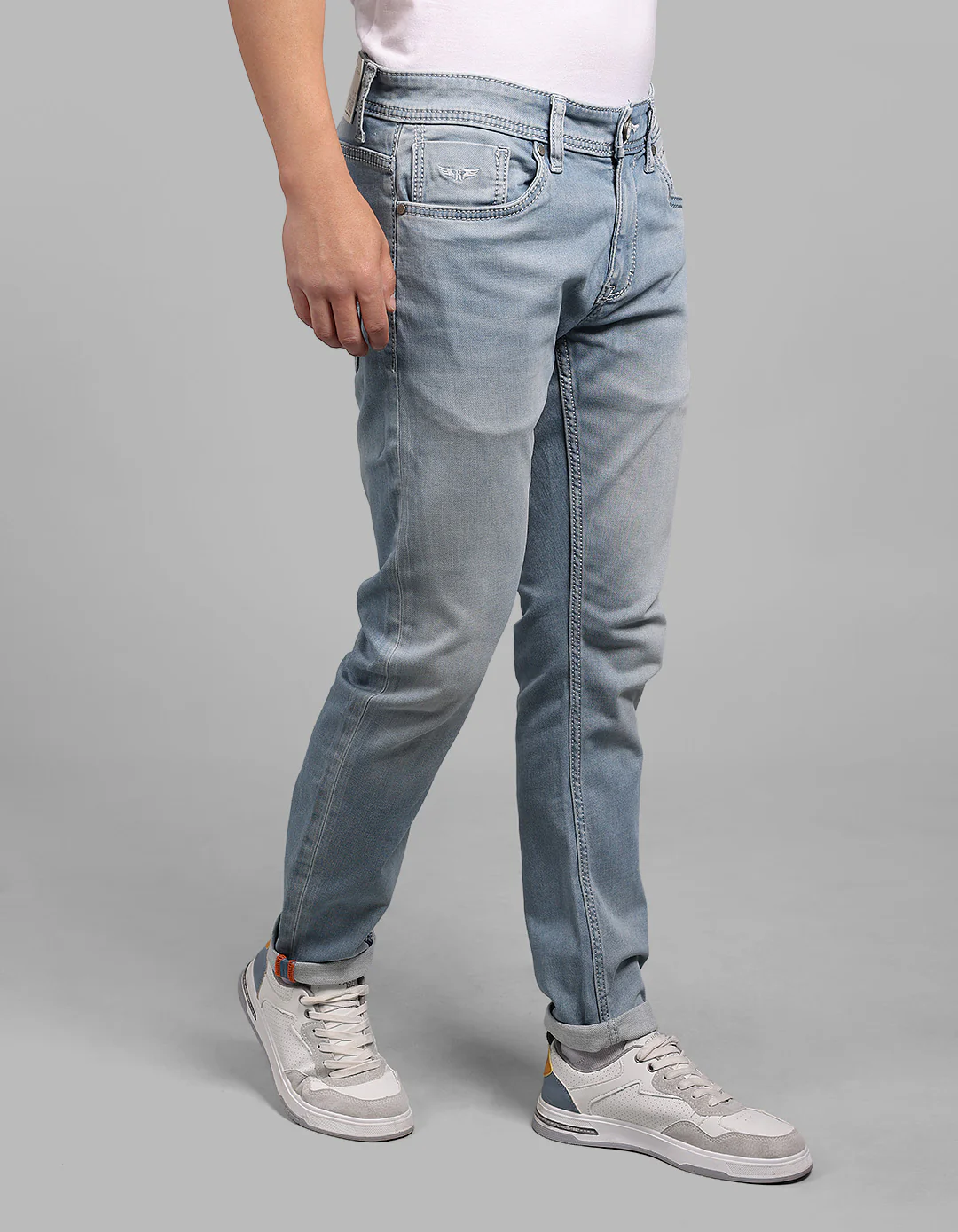 Light Blue Low-Rise Ankle Length Stretch Jeans - Image 4