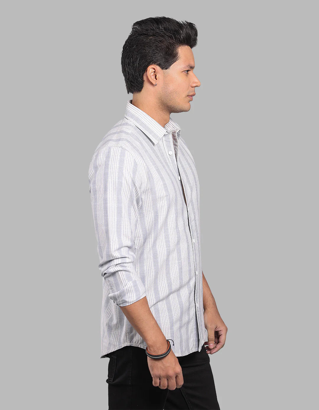 Light Blue Full Sleeve Stripe Shirt - Image 4