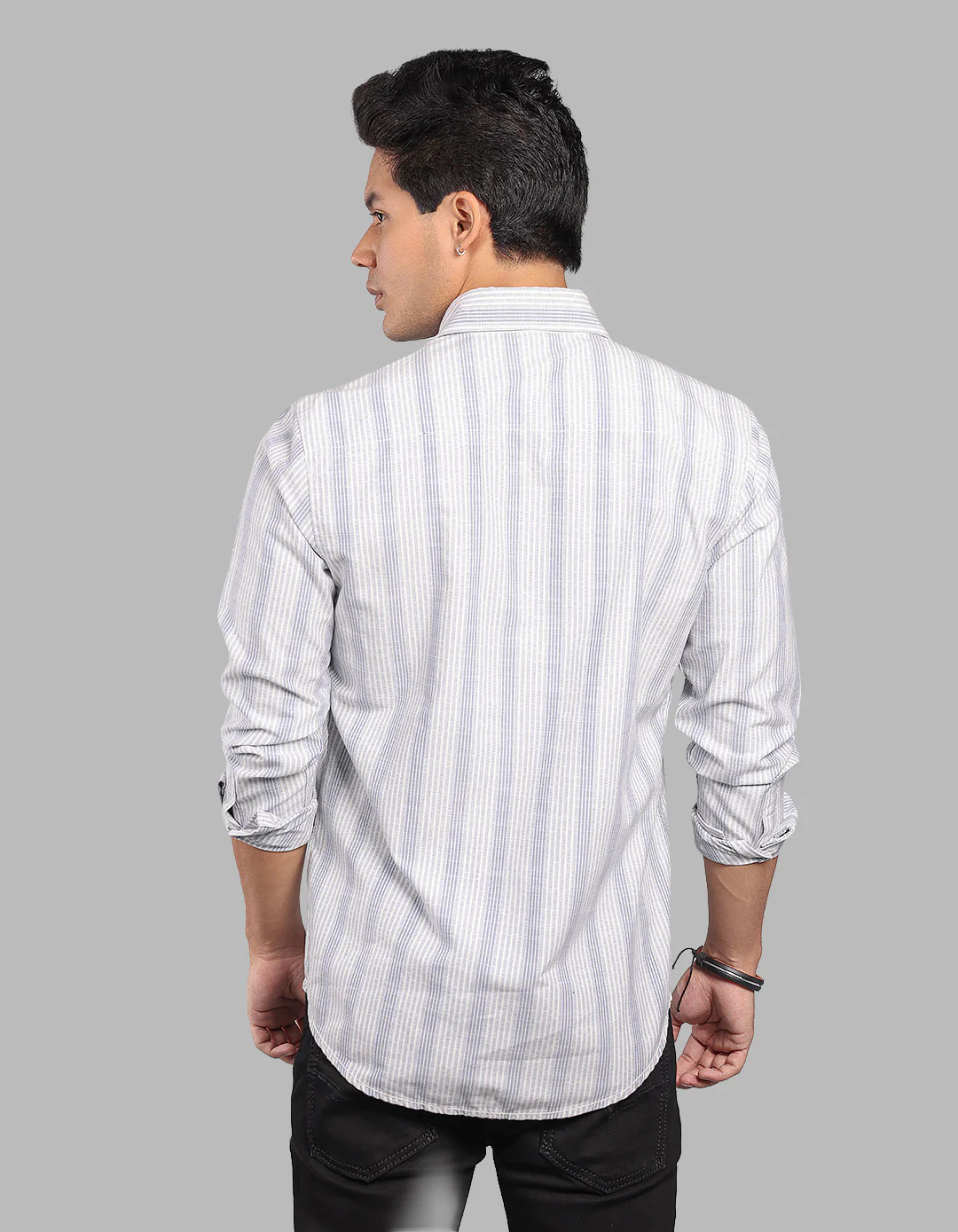 Light Blue Full Sleeve Stripe Shirt - Image 5